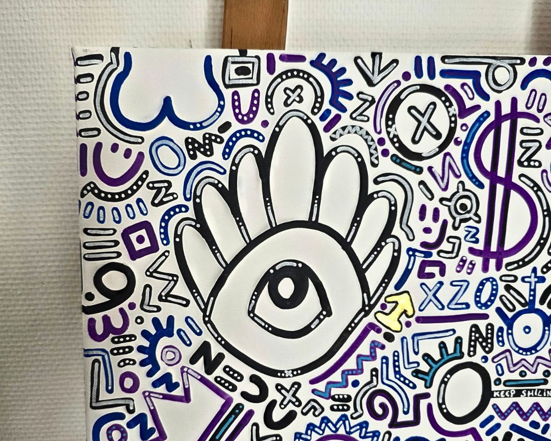 Zoom texture Posca — coup de pinceau brut — art urbain Luce Cee
