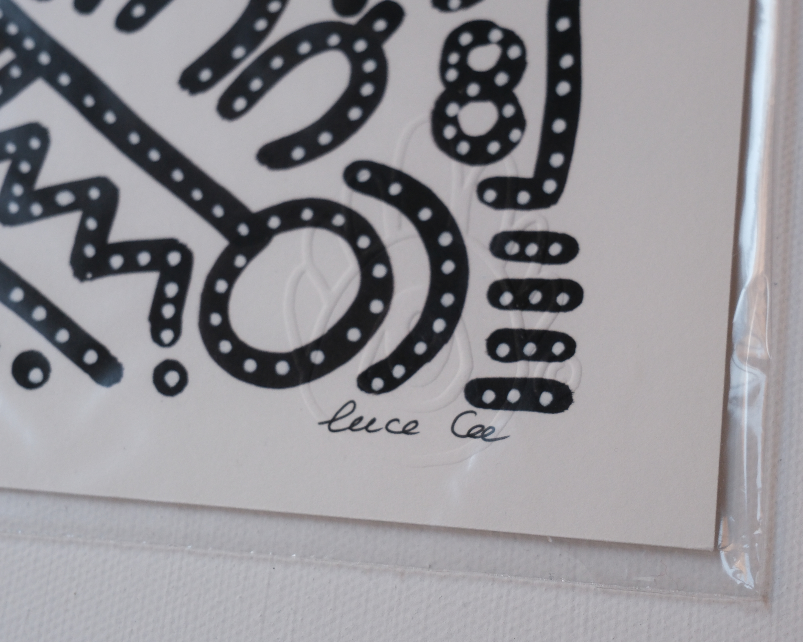 Gros plan sur la texture du print A4 Keep Smiling With Me n°1.