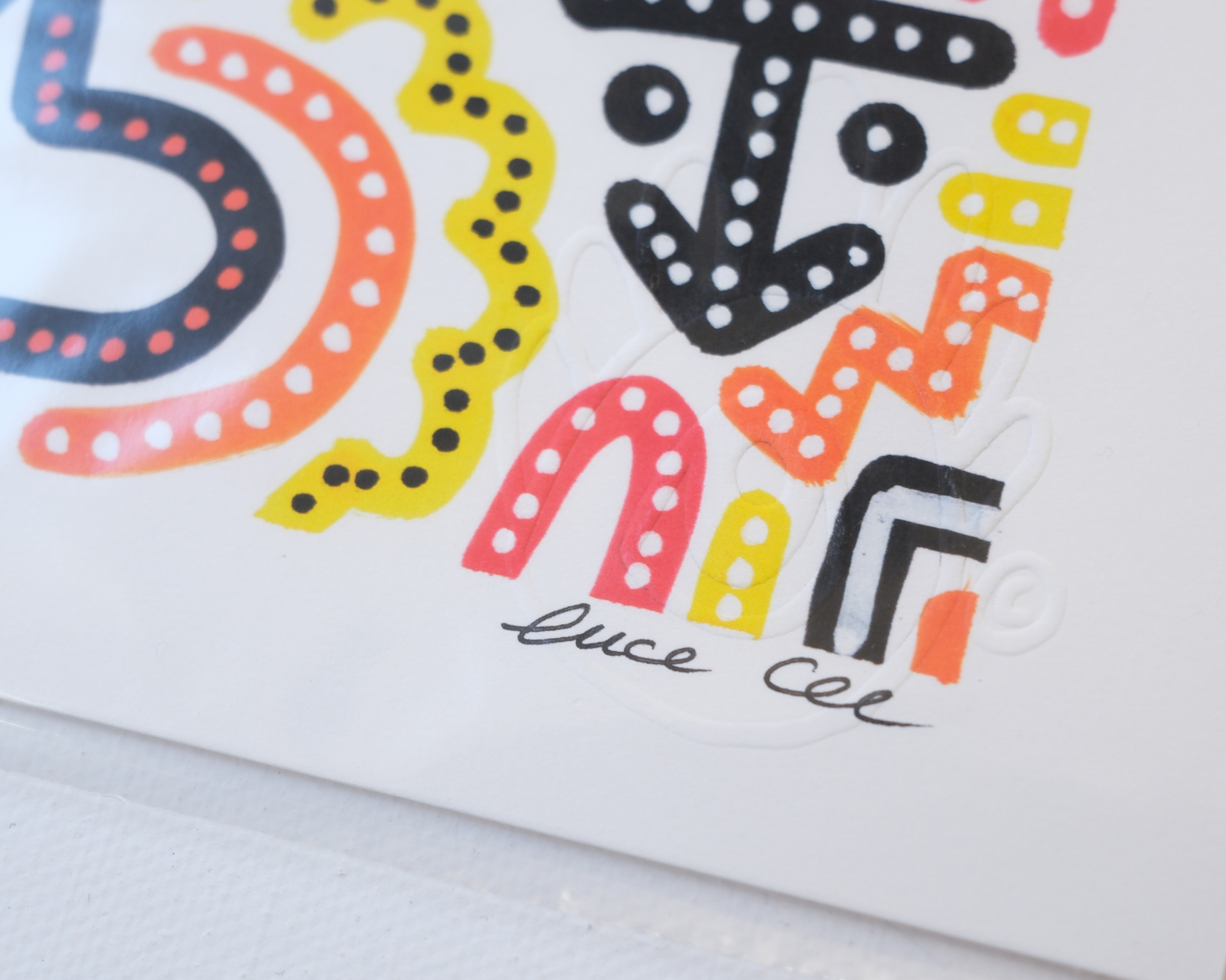 Gros plan sur la texture du print A4 Keep Smiling With Me n°6.
