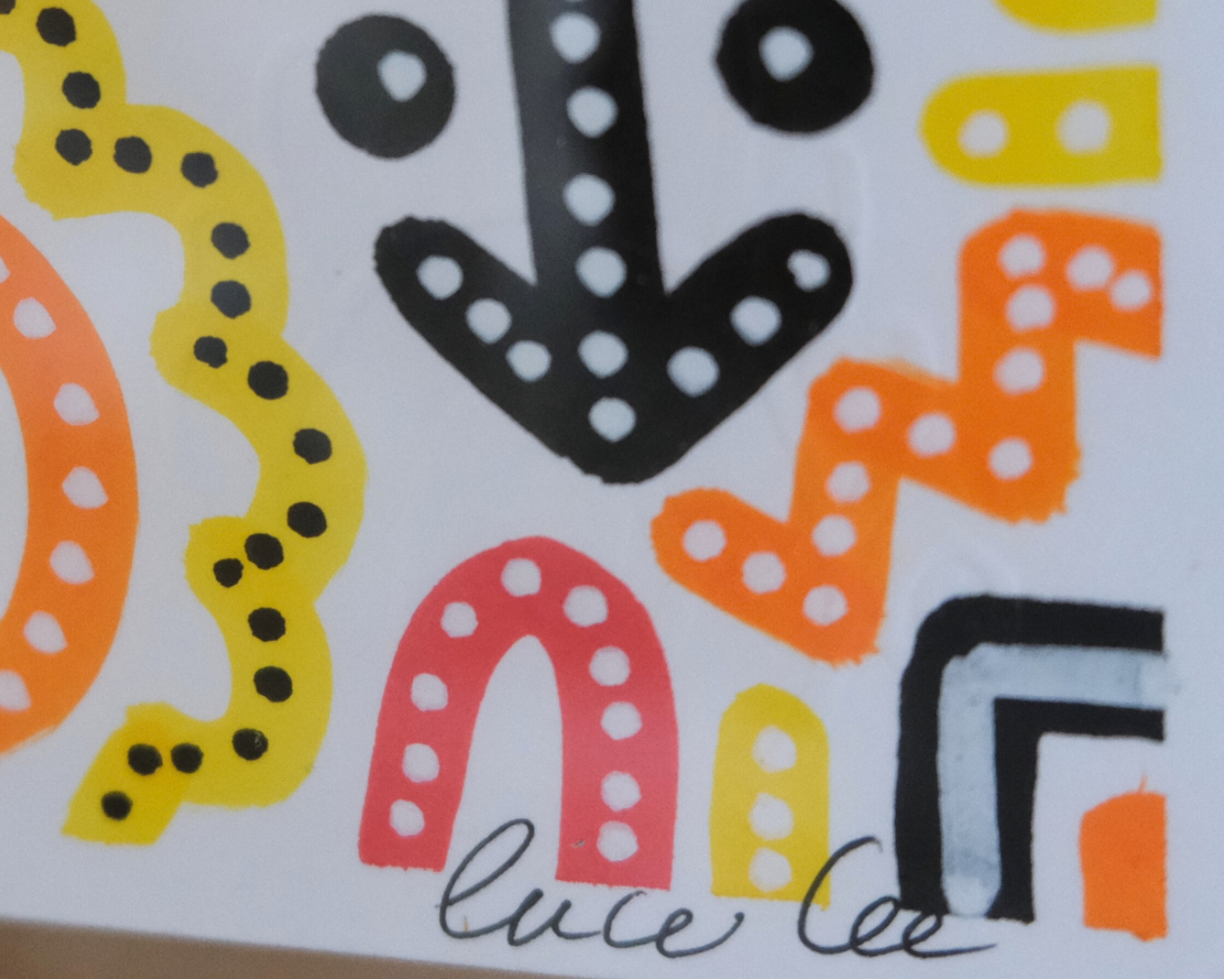 Motifs graphiques dans l’œuvre originale Keep Smiling With Me n°6.