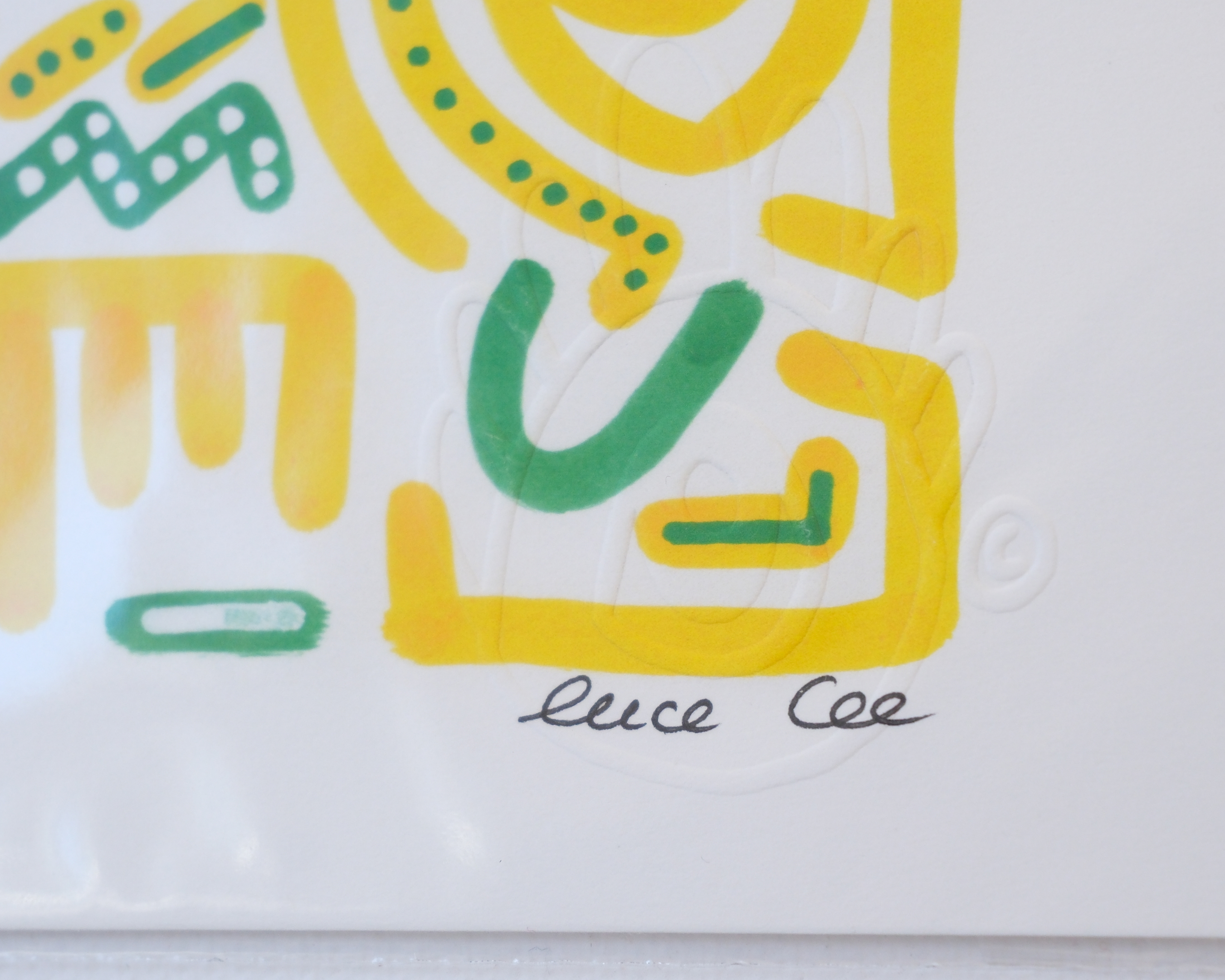 Gros plan sur la texture du print A4 Keep Smiling With Me n°7.