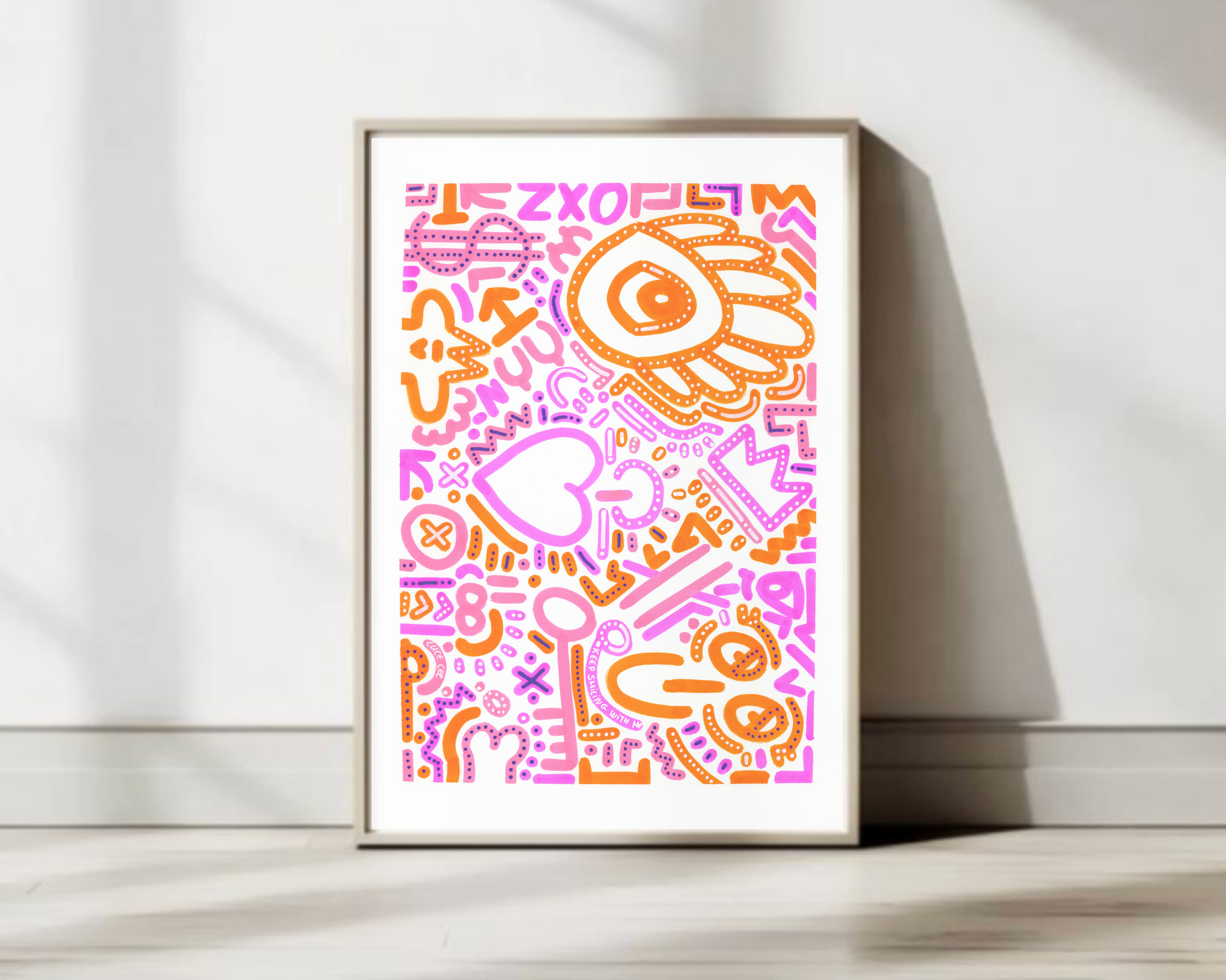 Print A4 de l’œuvre Keep Smiling With Me n°11, reproduction d’art contemporain.