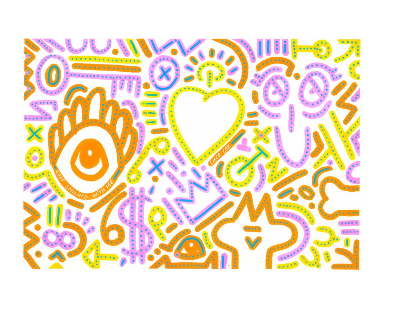 Print A4 de l’œuvre Keep Smiling With Me n°12, reproduction d’art contemporain.